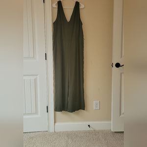 NWOT A New Day Halter Sleeveless Army Olive Green Wide Leg Jumpsuit